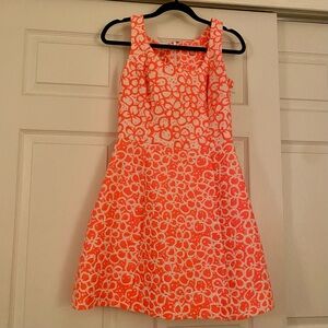 Lily Pulitzer Neon Pink and White Dress Size 6